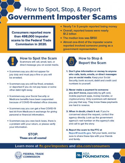 Government Imposter Scam Infographic - Dedham Savings: Dedham Savings